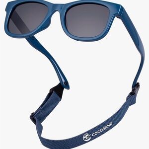 COCOSAND Flexible Baby Sunglasses with Strap Polarized UV 0-24 Months in Navy